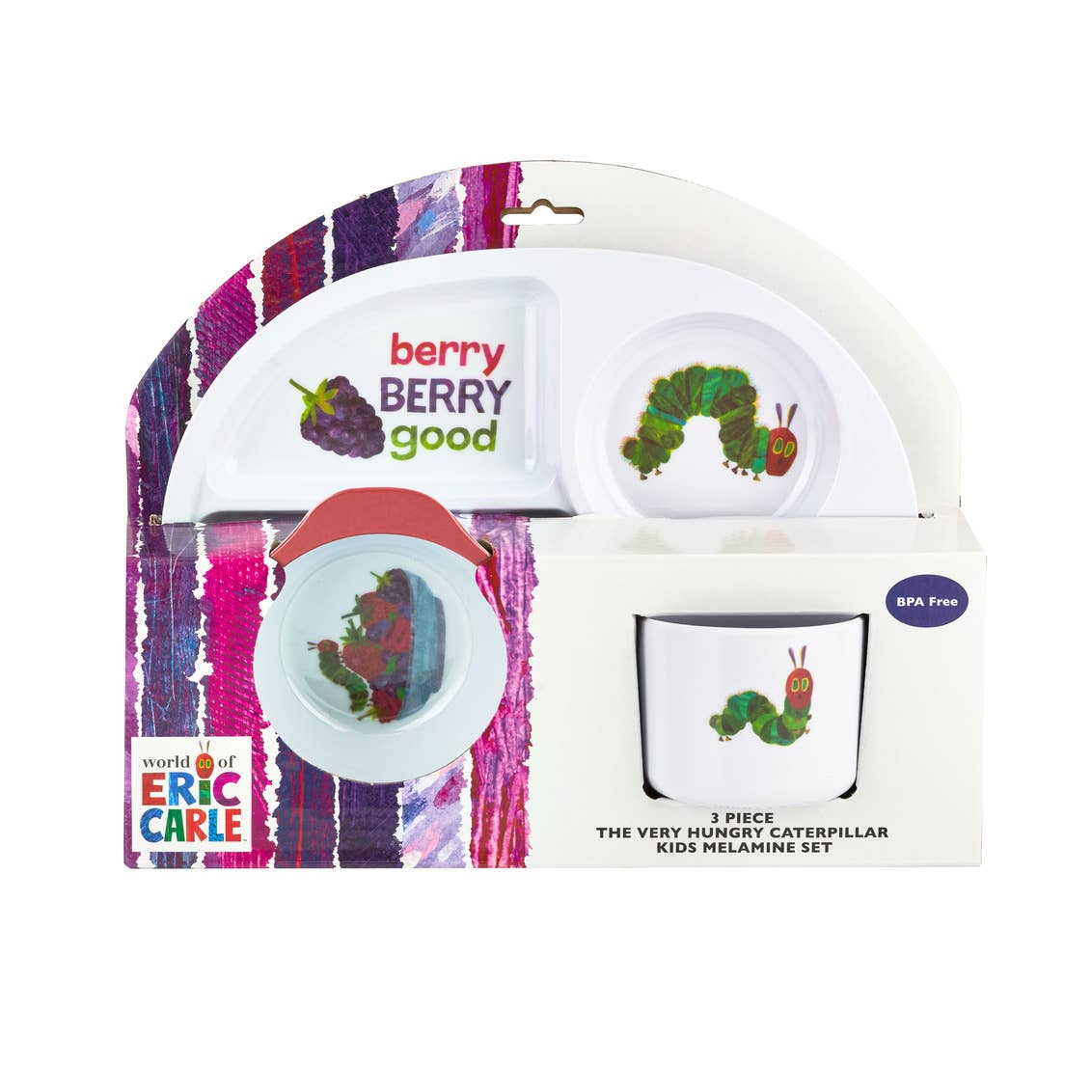 Eric Carle Kid's 3 Piece Berry Melamine Set