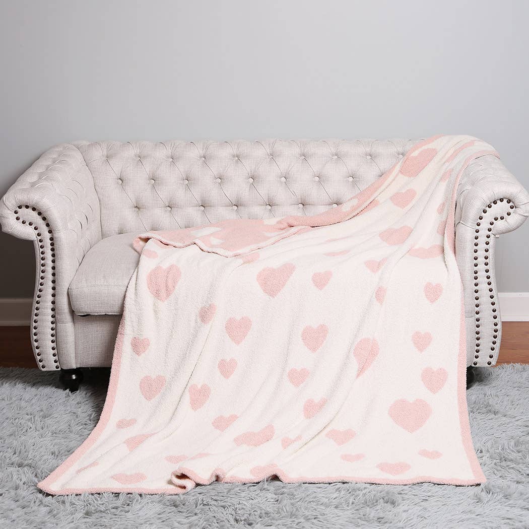 Heart Patterned Luxury Soft Throw Blanket