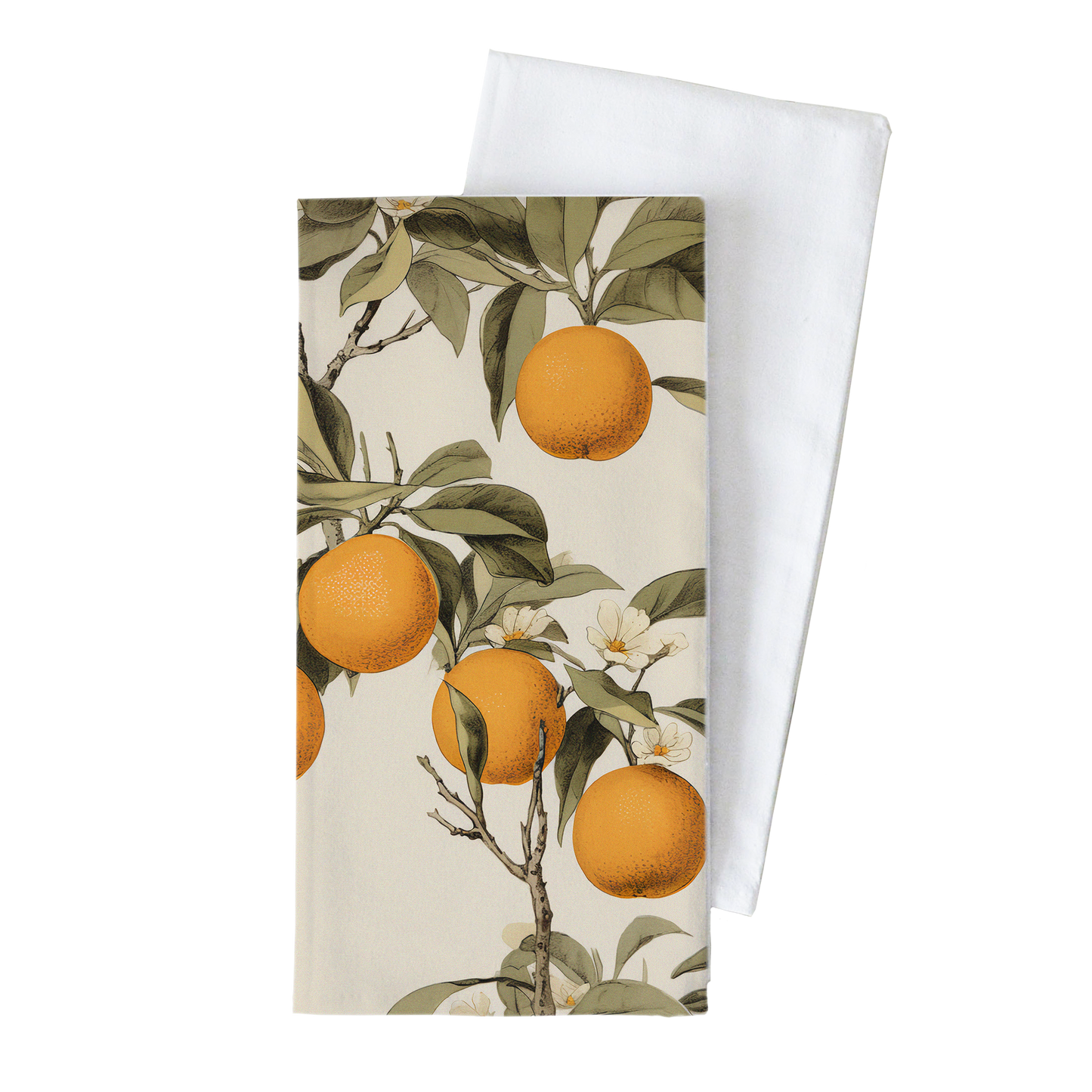 Vintage Oranges Kitchen Tea Towel
