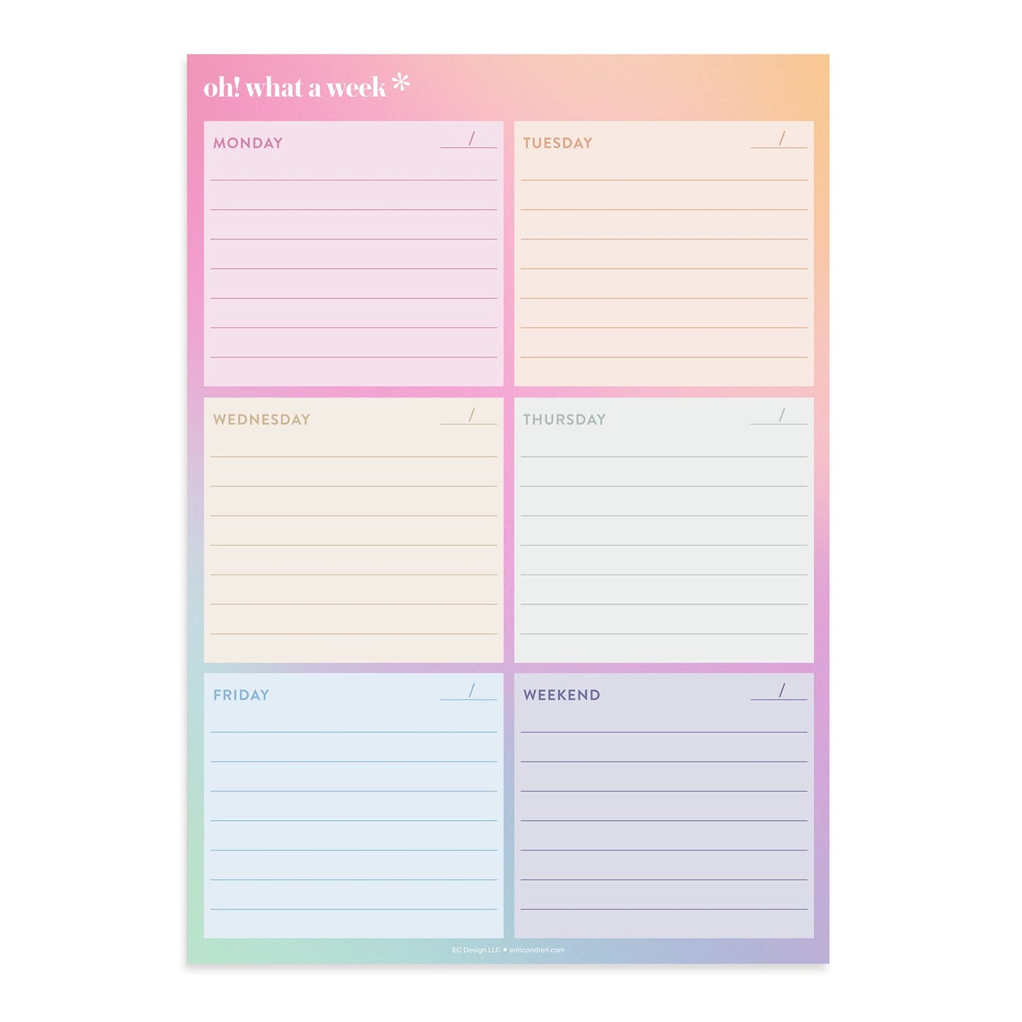 Oh! What A Week Notepad - 50 sheets