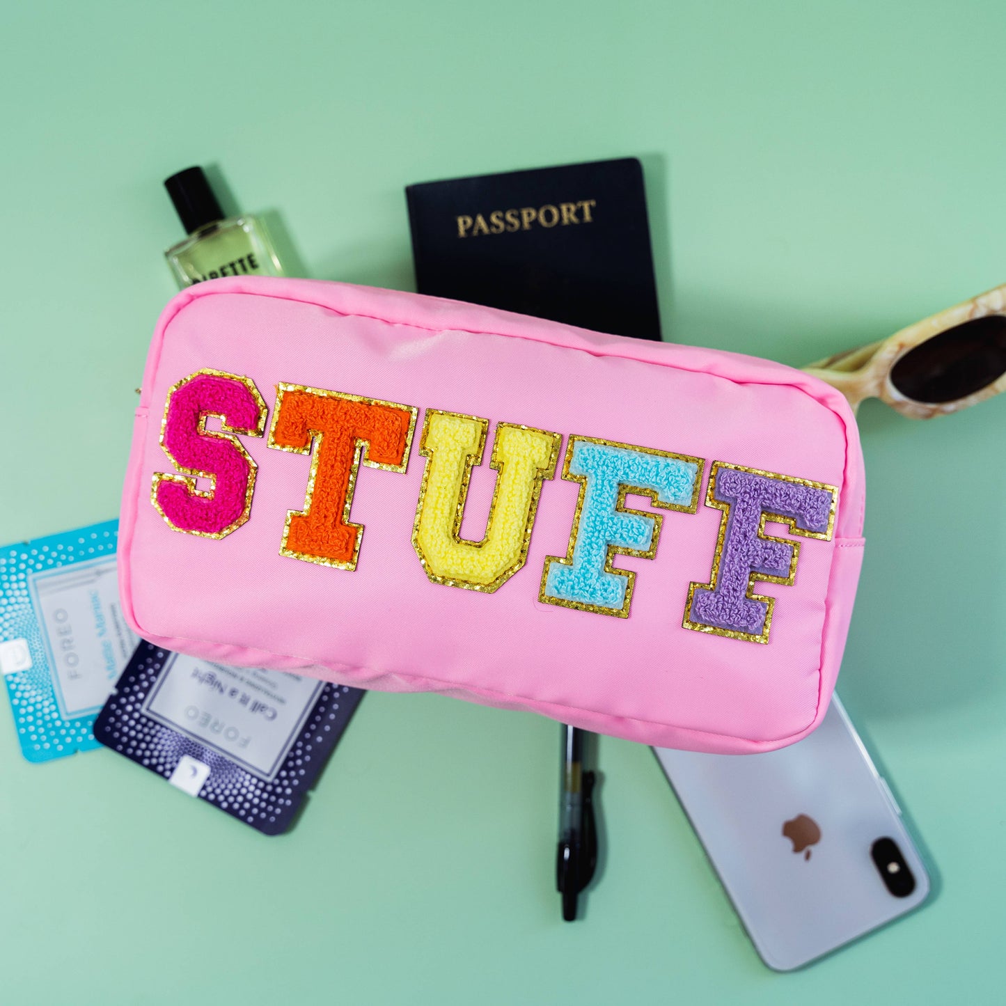 Preppy Nylon Chenille Letter Bag - STUFF - Asst Colors