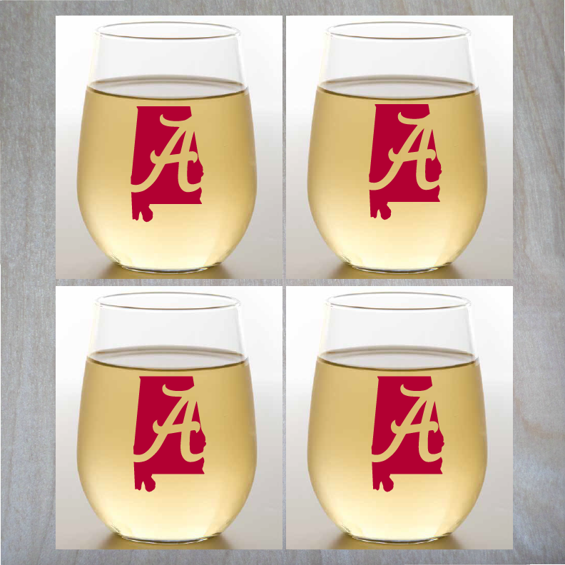 COLLEGIATE COLLECTION Unbreakable Plastic Wine Glasses