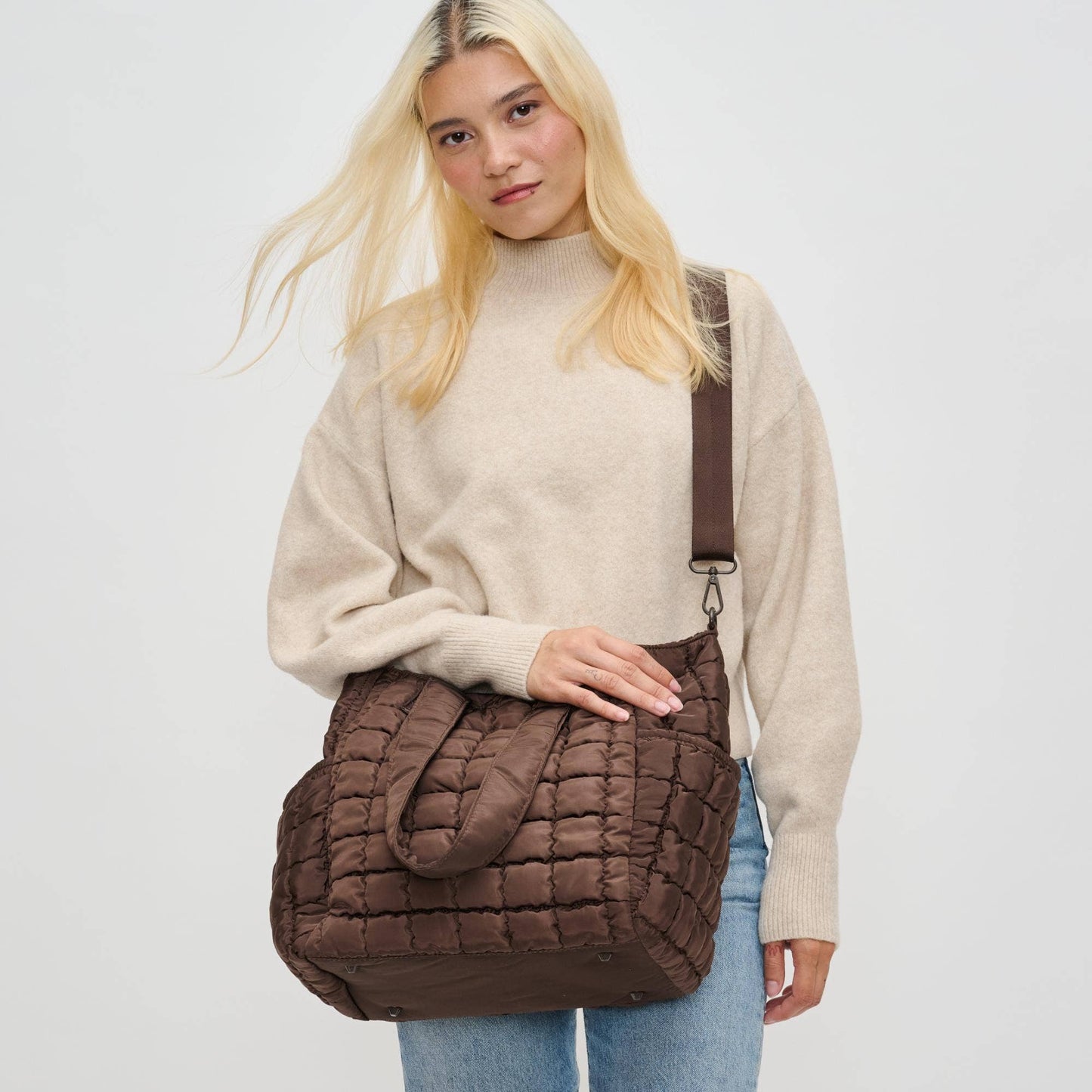 Dreamer - Quilted Puffer Nylon Tote - Assorted Colors