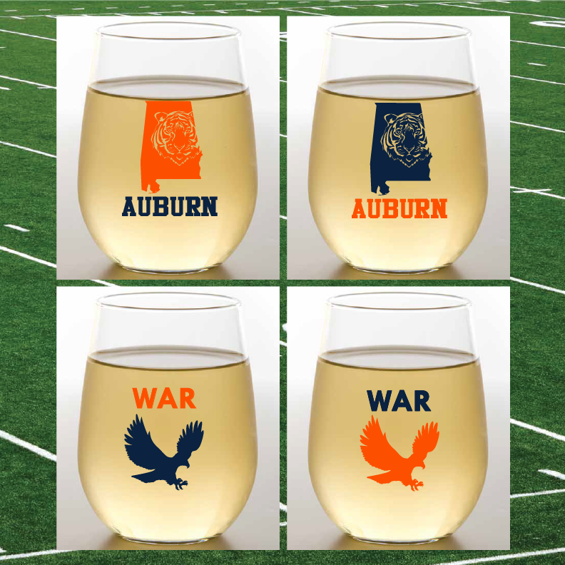 COLLEGIATE COLLECTION Unbreakable Plastic Wine Glasses