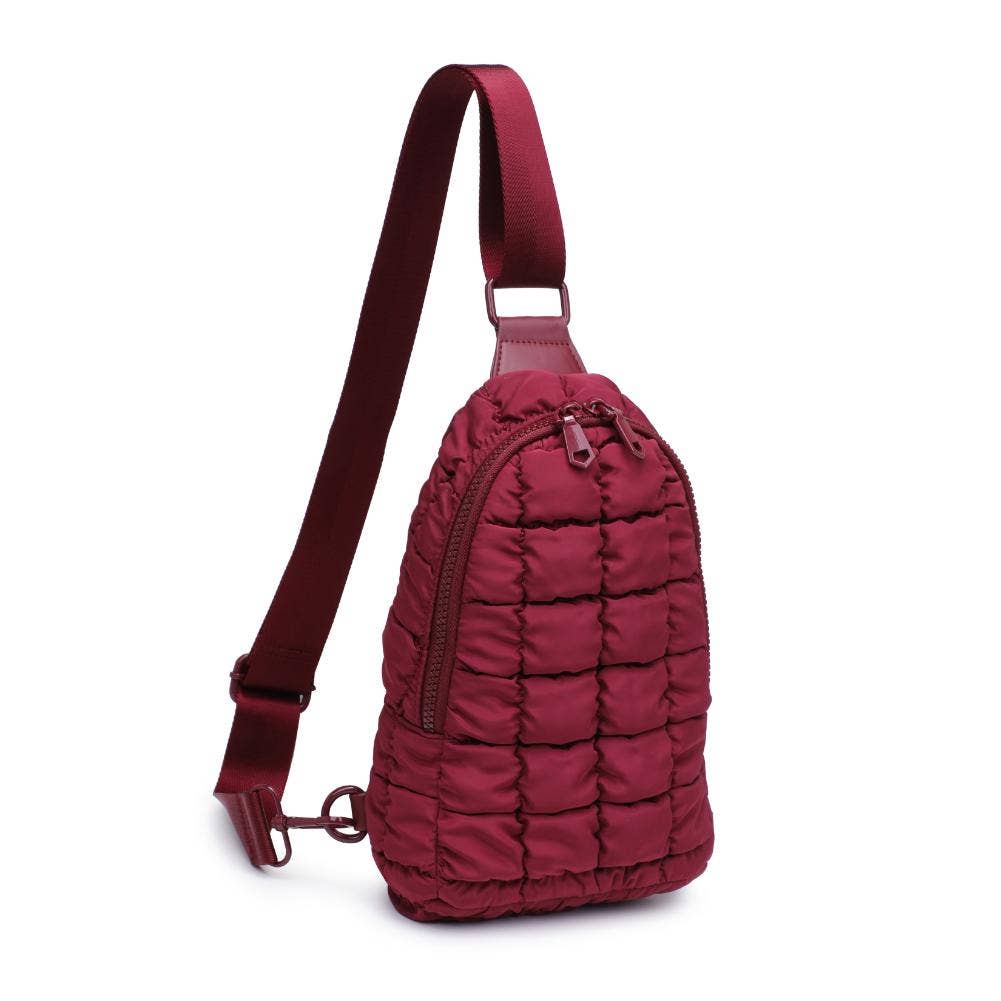 Rejuvenate - Quilted Puffer Nylon Sling Backpack - Assorted Colors