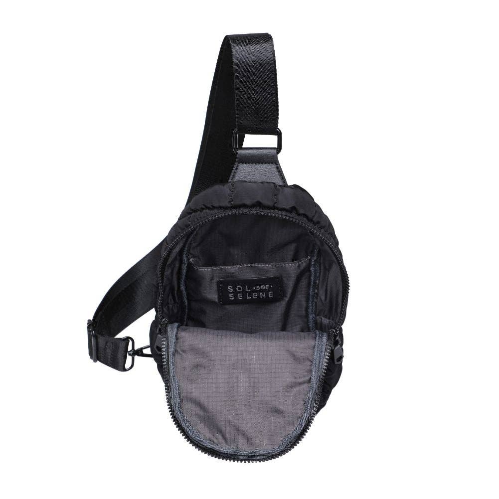 Rejuvenate - Quilted Puffer Nylon Sling Backpack - Assorted Colors
