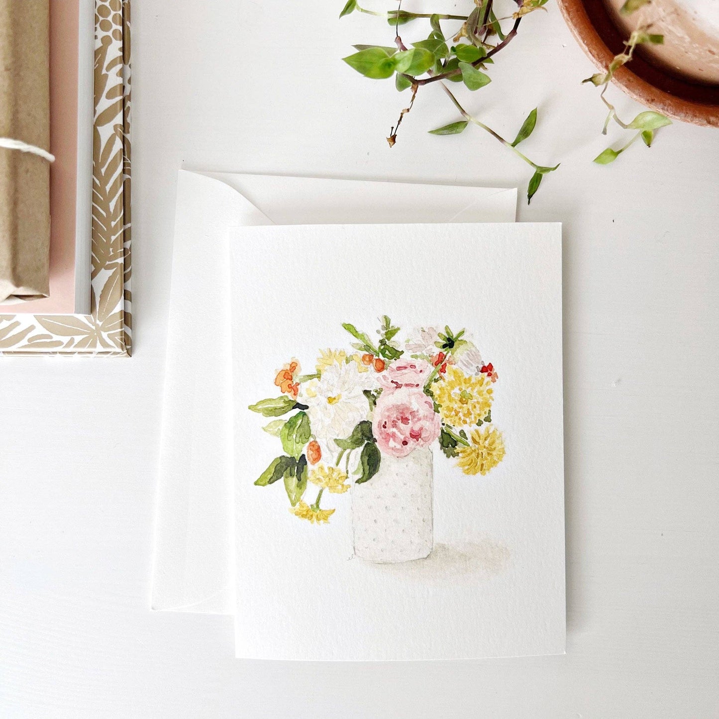 Hobnail bouquet notecards - Set of 8