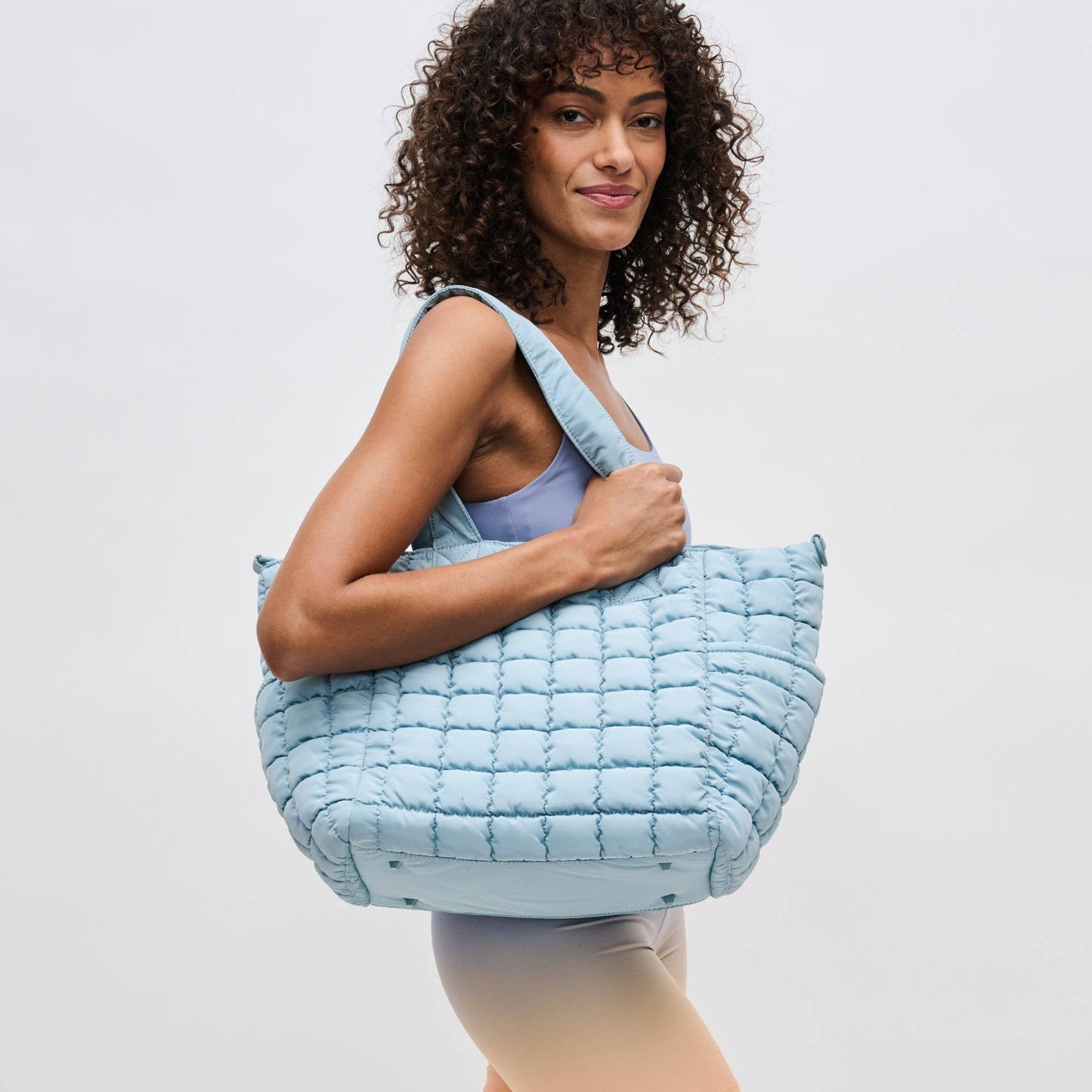 Dreamer - Quilted Puffer Nylon Tote - Assorted Colors