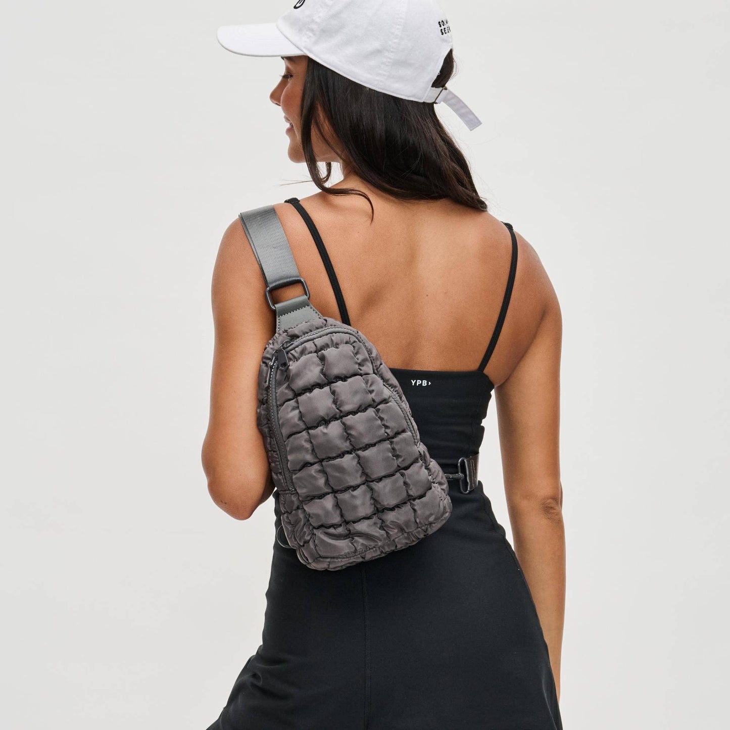 Rejuvenate - Quilted Puffer Nylon Sling Backpack - Assorted Colors