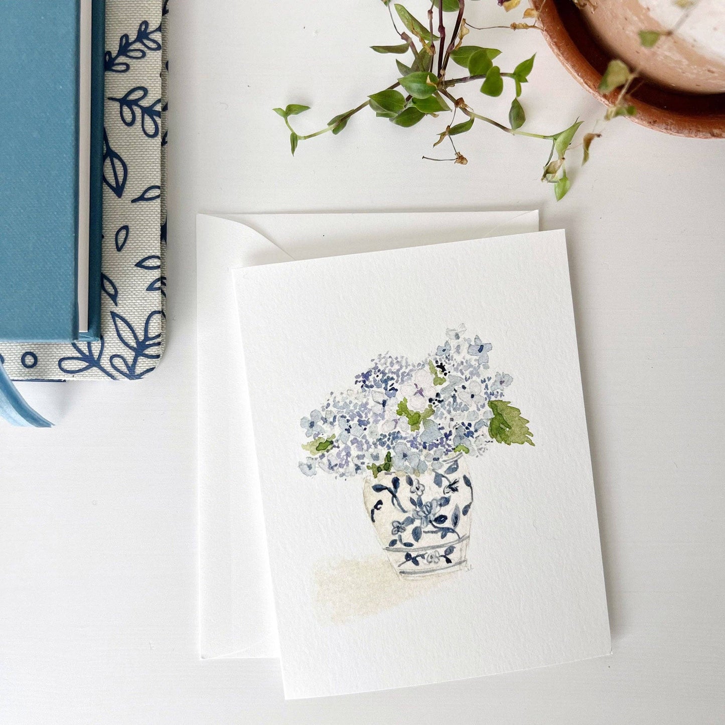 Hydrangea bouquet notecards - Set of 8