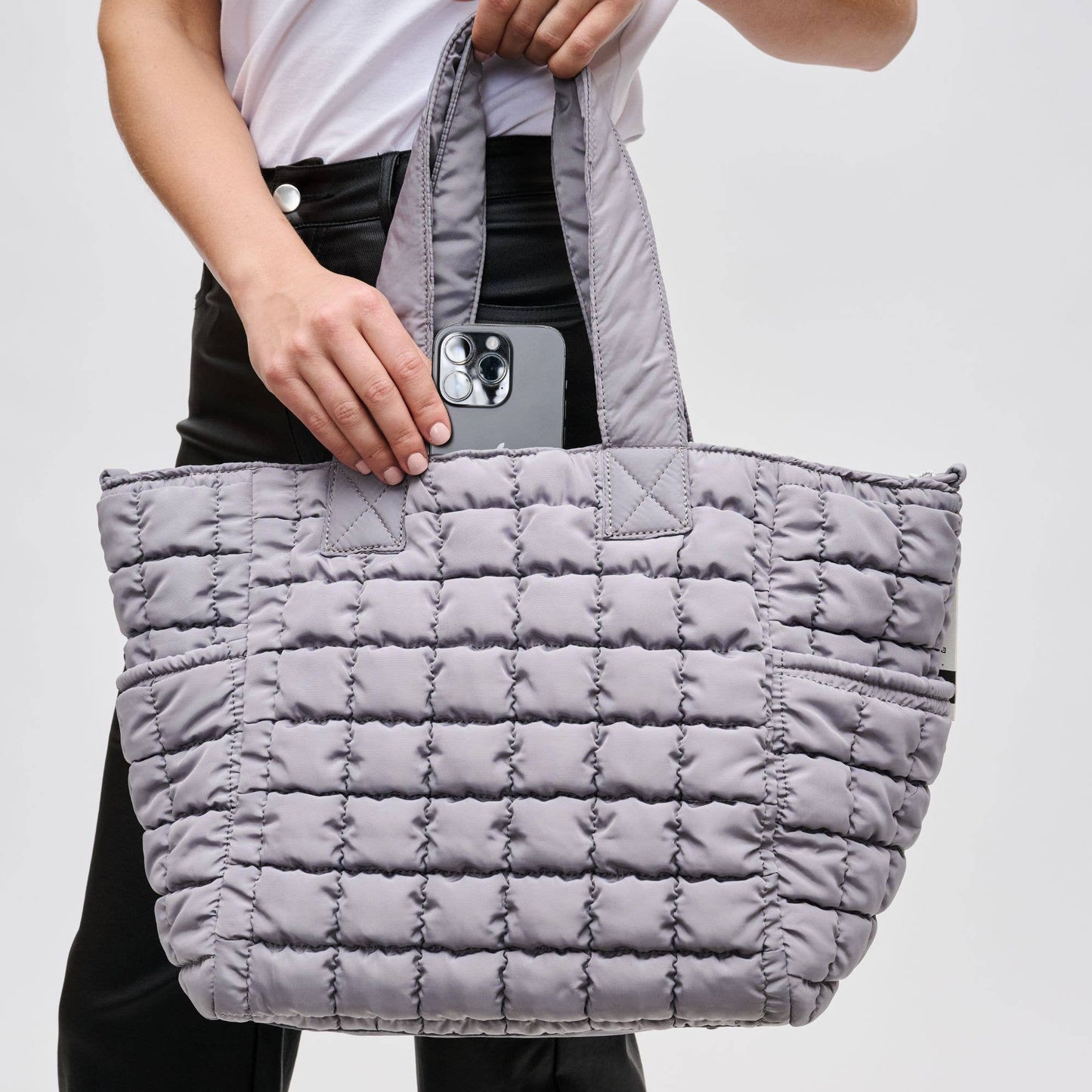Dreamer - Quilted Puffer Nylon Tote - Assorted Colors