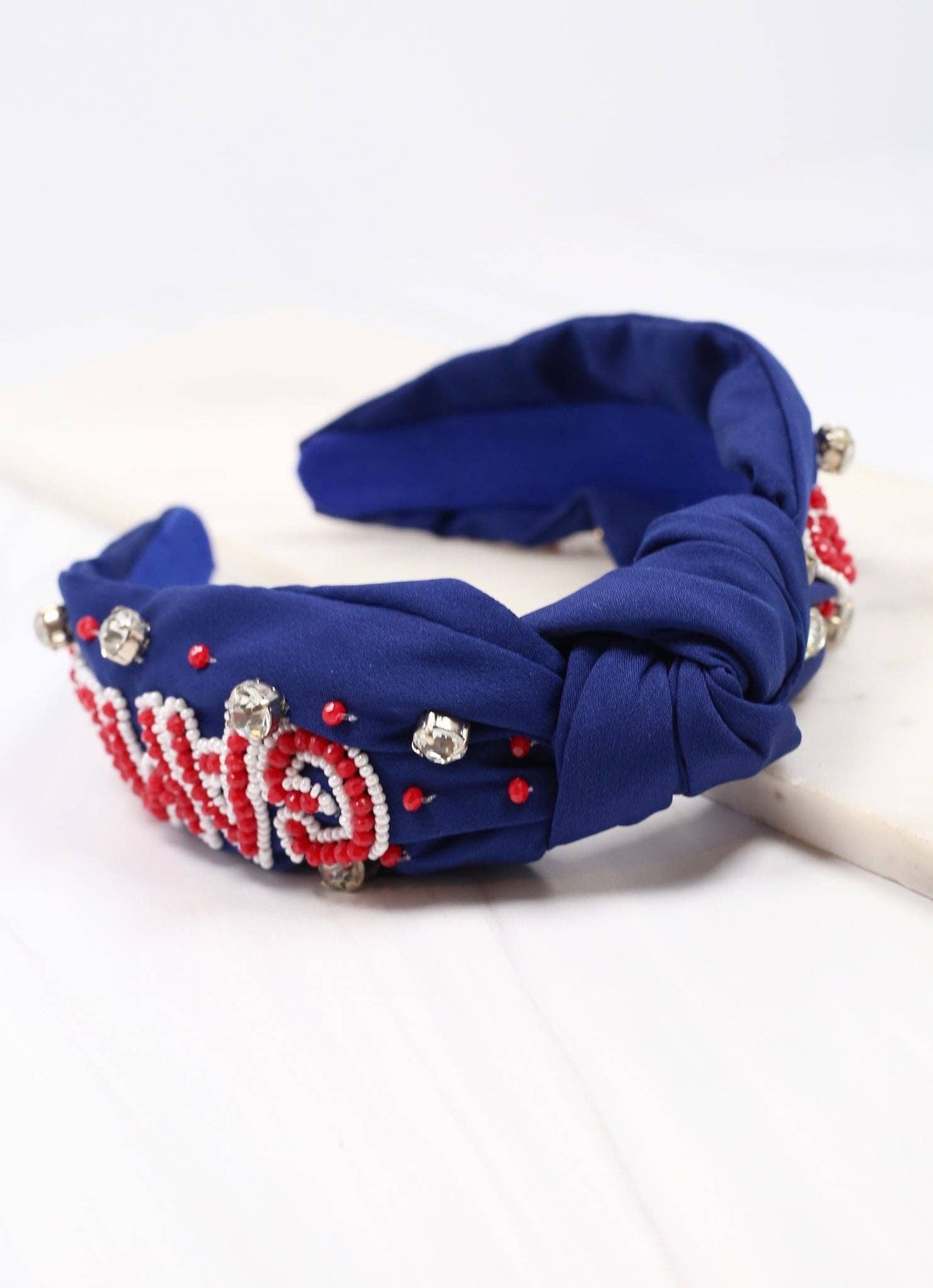Game Day Embellished Headband BLUE/RED