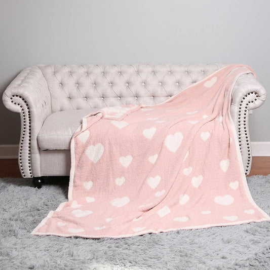 Heart Patterned Luxury Soft Throw Blanket