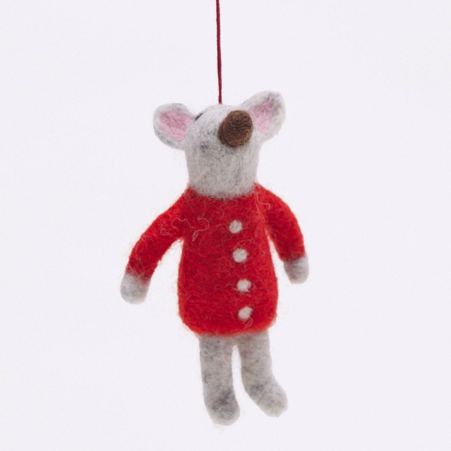 RED SWEATER MOUSE Felt Ornament