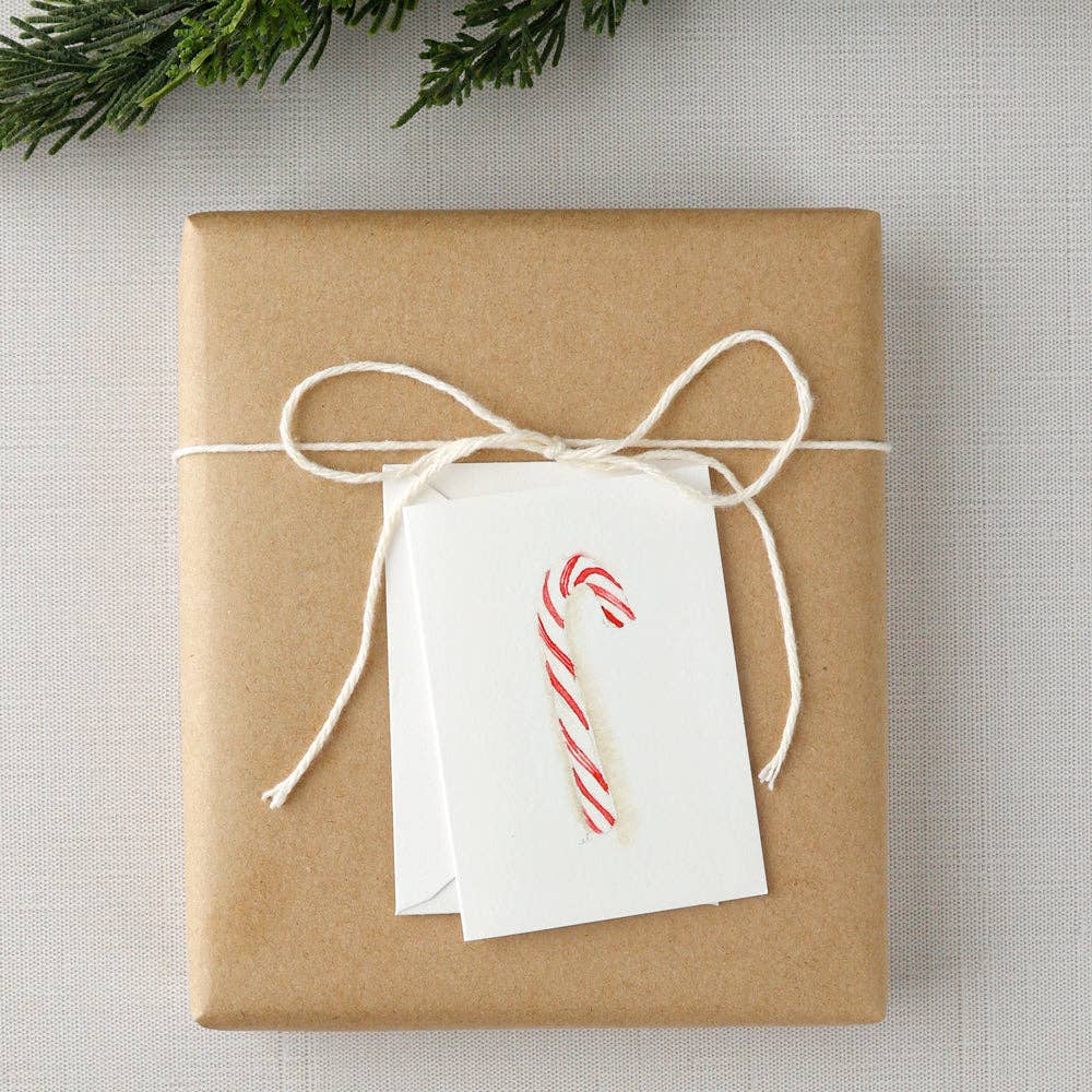 Candy cane mini notecard