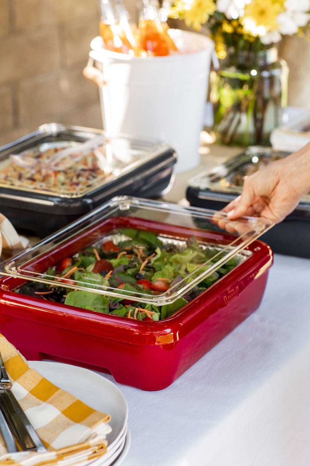 Classic Set - Pan Frame w/ Lid & Serving Spoon - Red