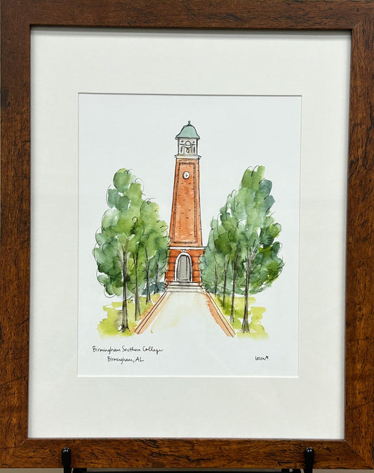 Birmingham-Southern College  Watercolor  Framed Print Keepsake