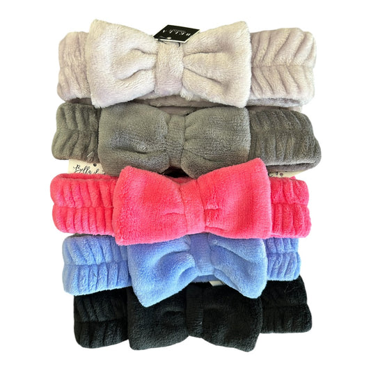 Plush Bow Spa Headband