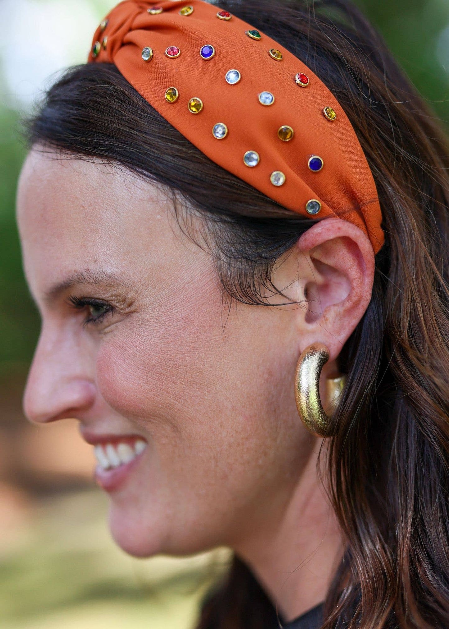 Jeweled Headband BURNT ORANGE