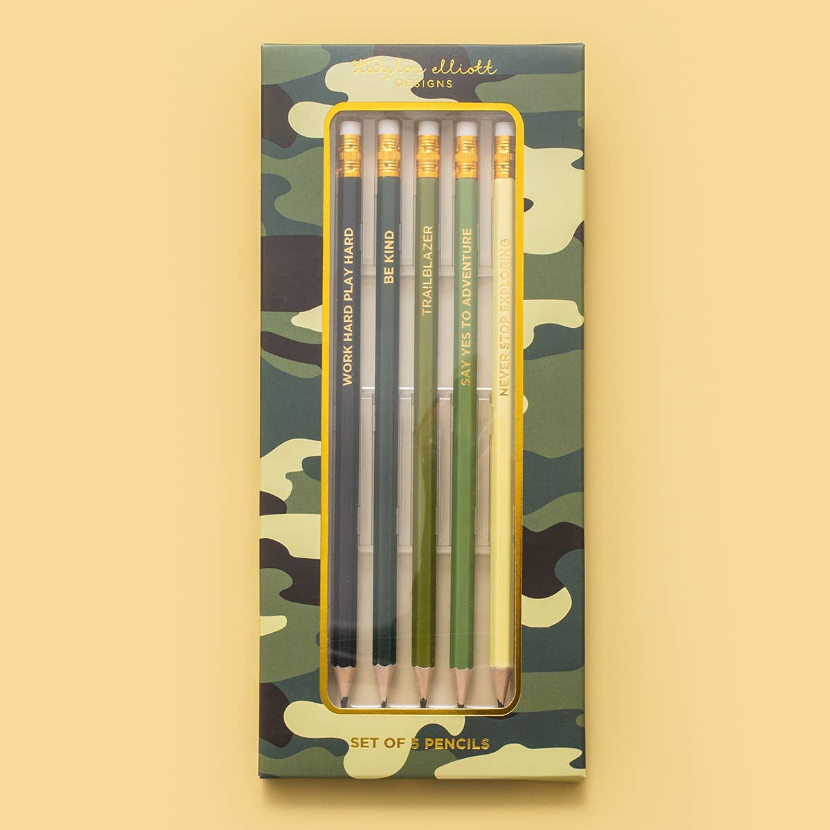 Pencil Set - Camouflage - 5 Piece Set