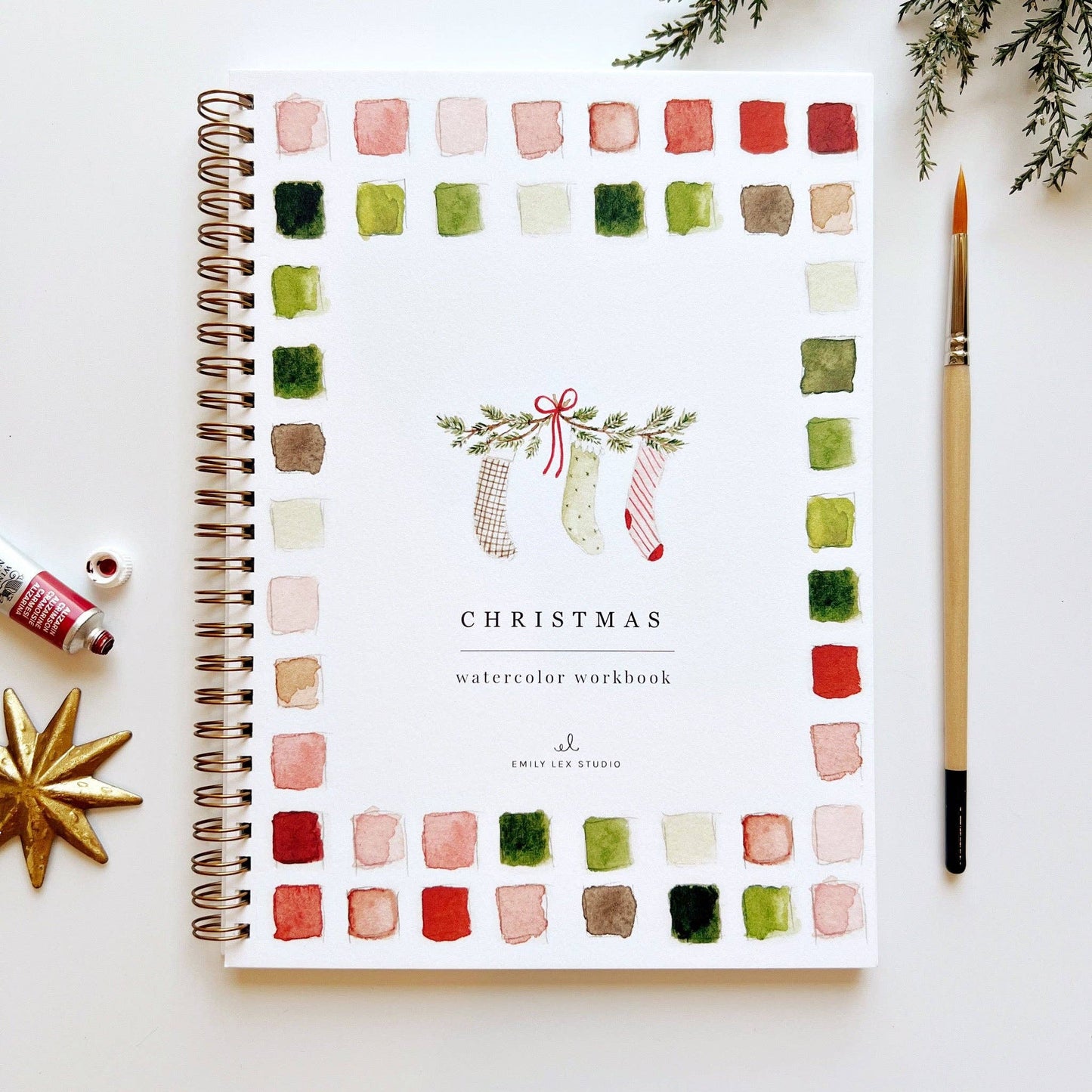 Watercolor Workbook: Animals, Autumn, Birds, Bouquets, Christmas, Flowers, Winter