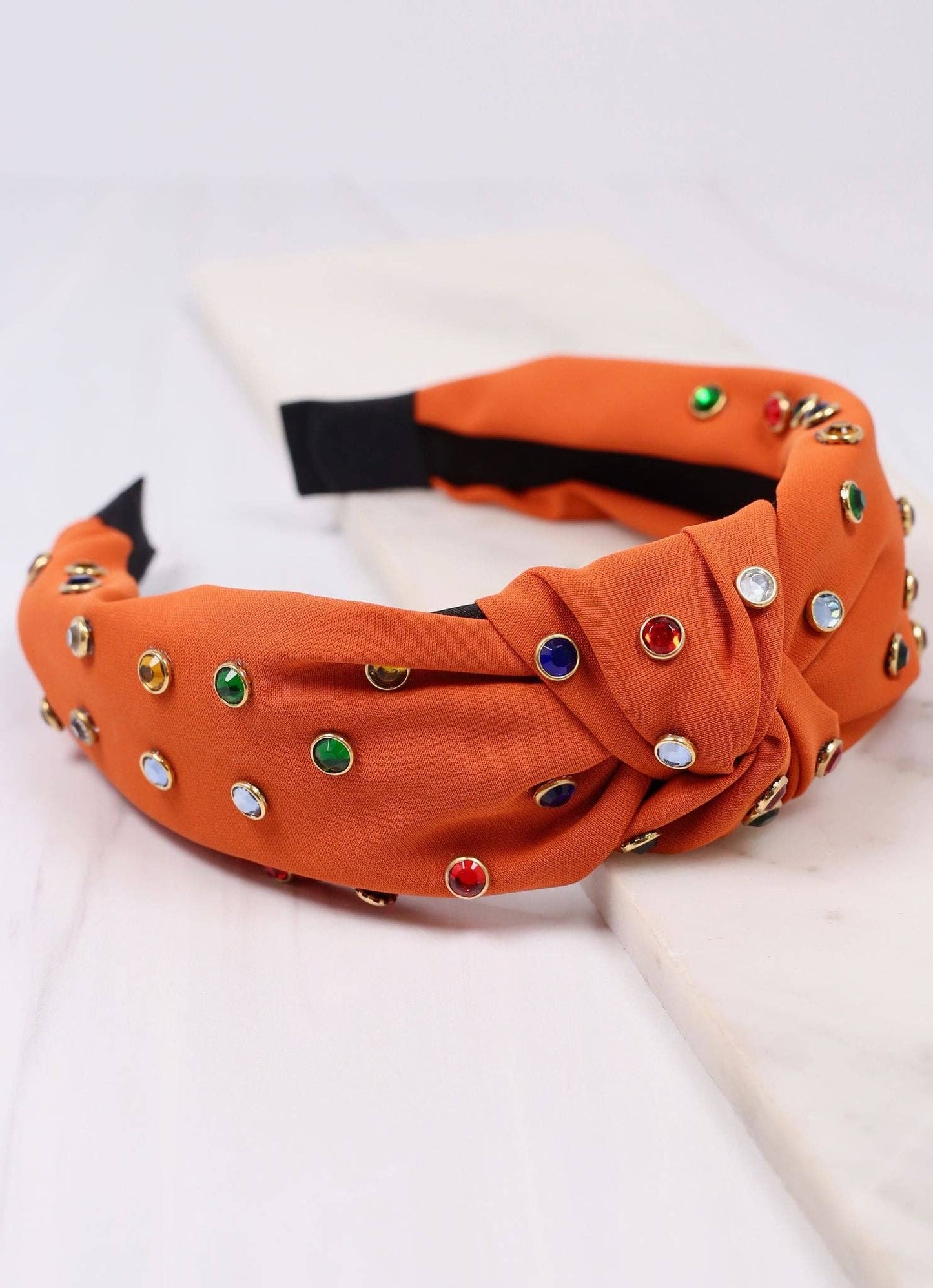 Jeweled Headband BURNT ORANGE