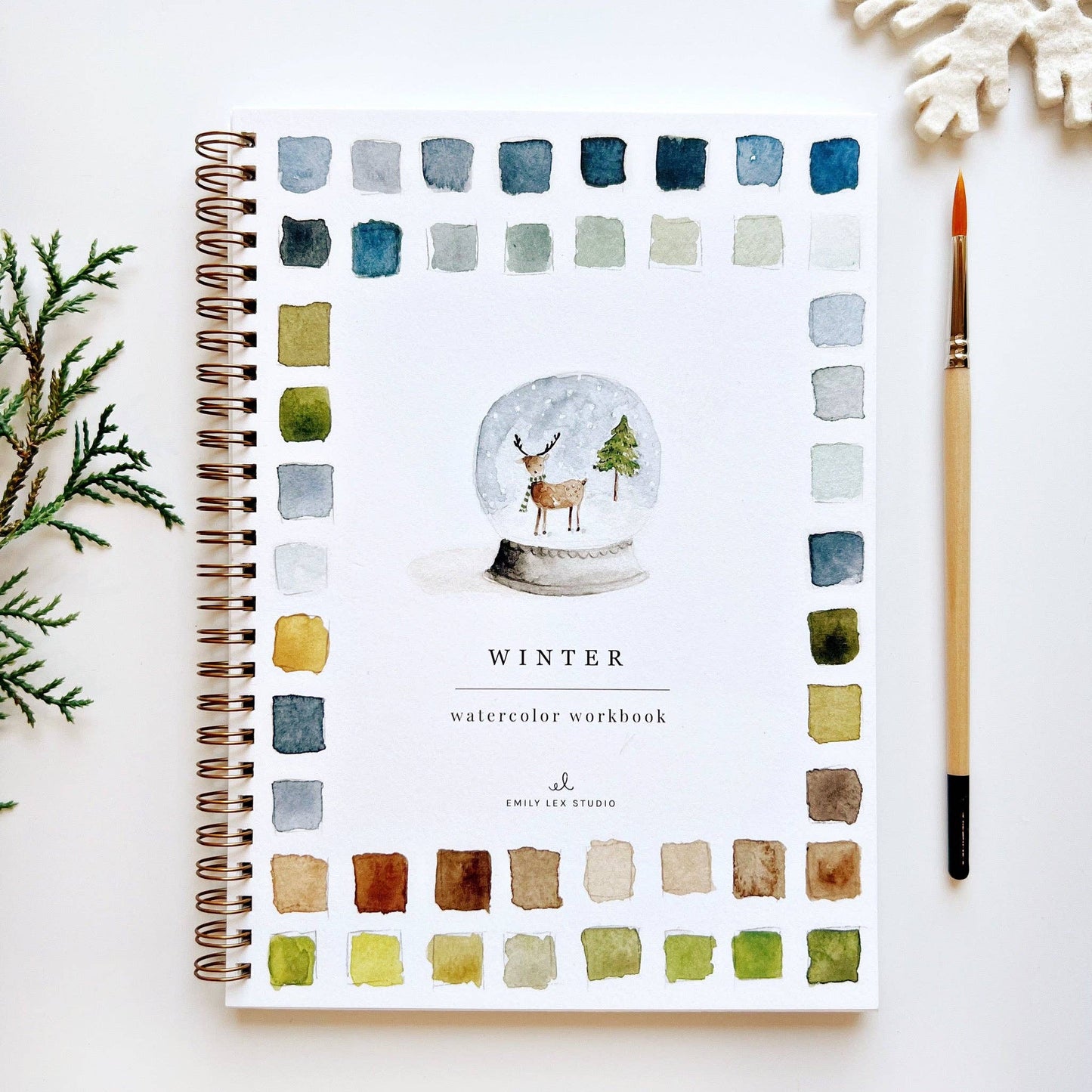 Watercolor Workbook: Animals, Autumn, Birds, Bouquets, Christmas, Flowers, Winter