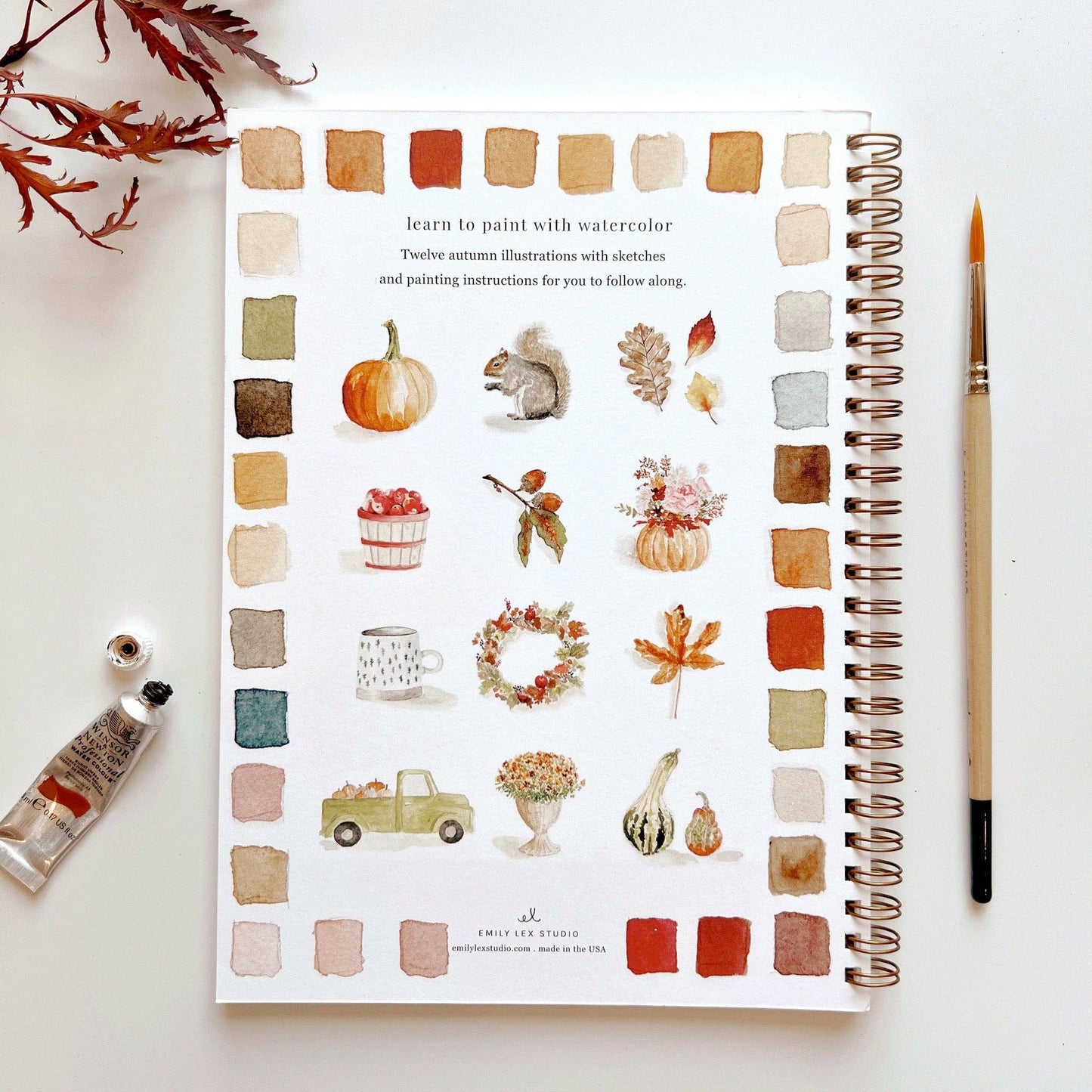 Watercolor Workbook: Animals, Autumn, Birds, Bouquets, Christmas, Flowers, Winter