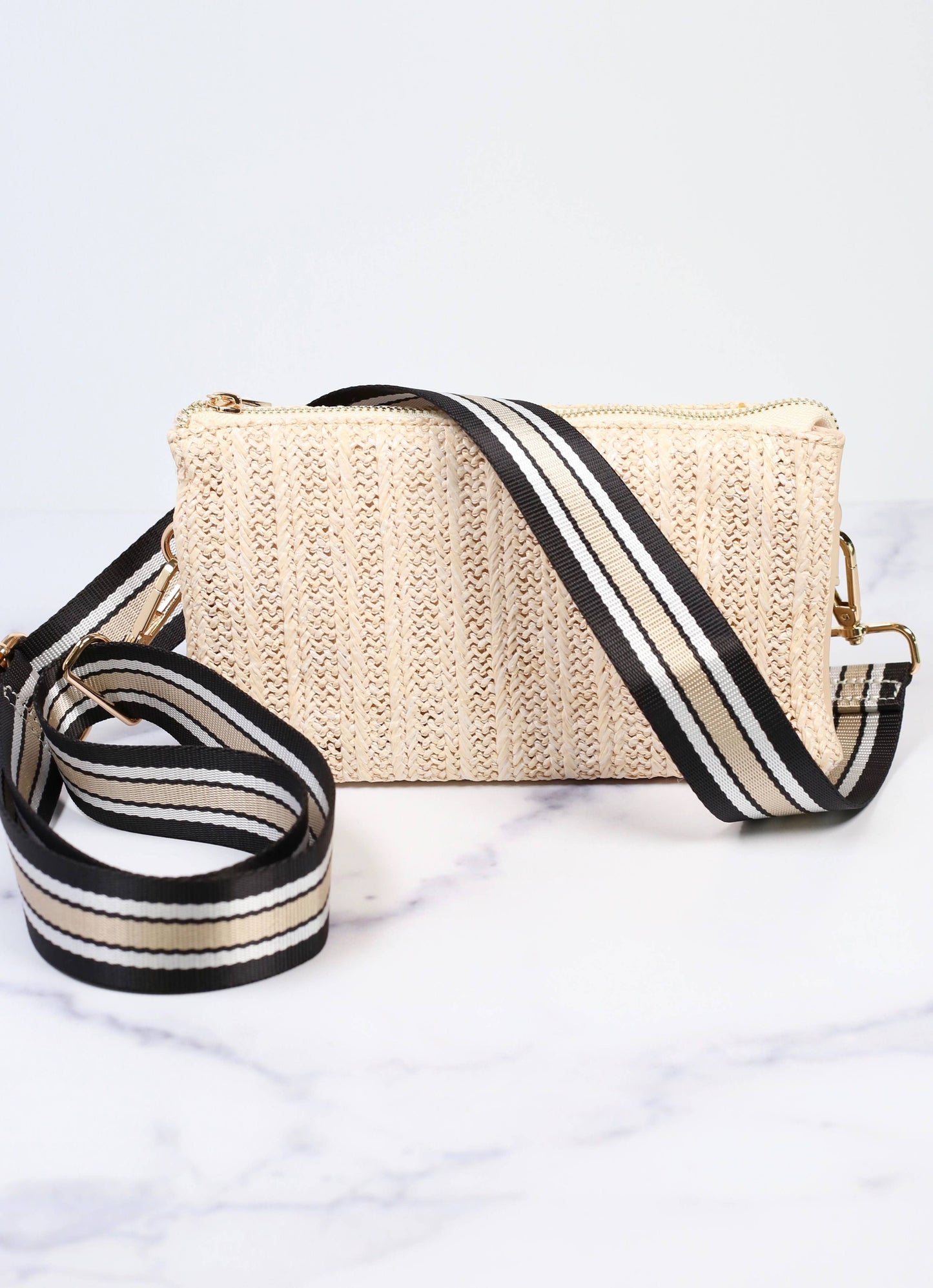 Layla Crossbody Strap BLACK STRIPE